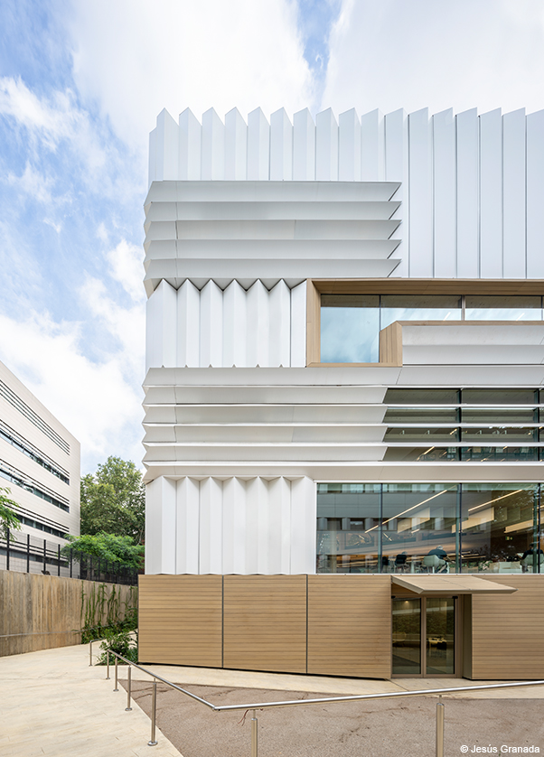 Bibliothèque en bois lamellé collé et CLT